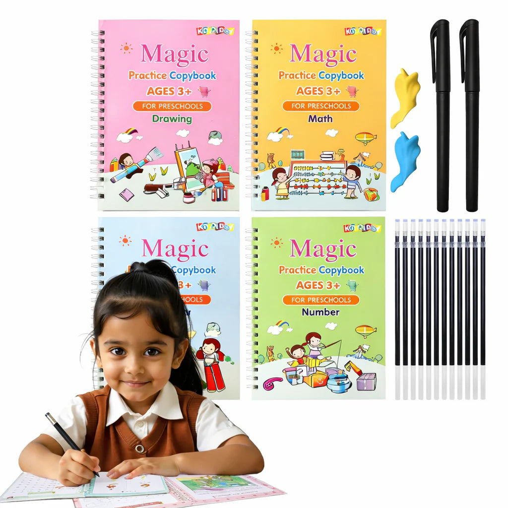 Sank Magic Practice Copybook (4 BOOKS,1 PEN,1 GRIP,10 REFILL)